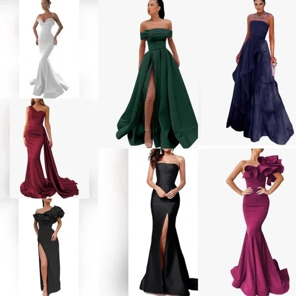 New Chiffon and Lace Evening Gown - Picture 9 of 11